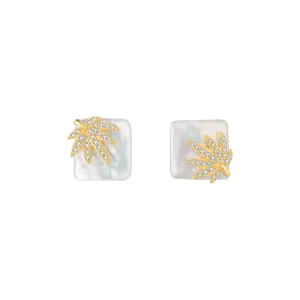 Palm Leaf Stud Earrings