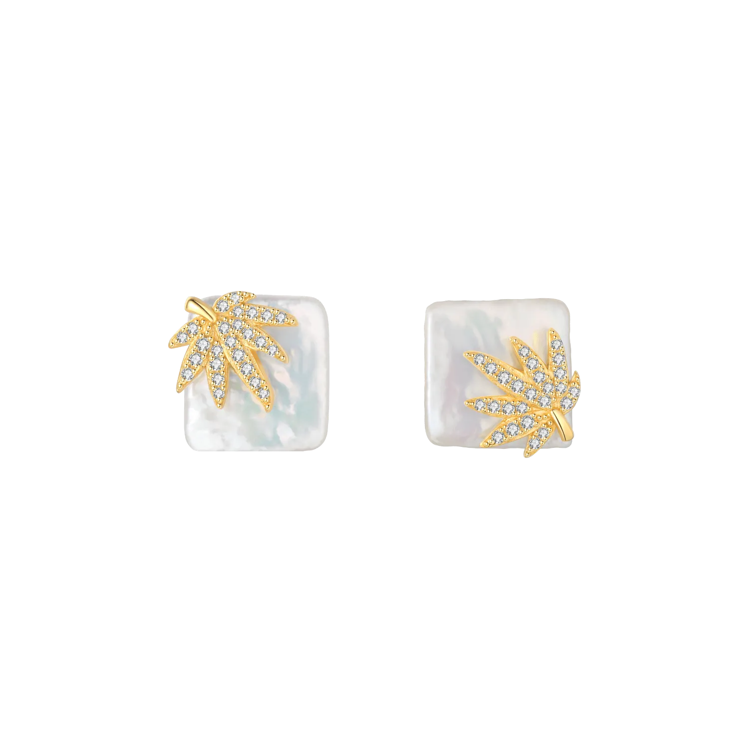 Palm Leaf Stud Earrings