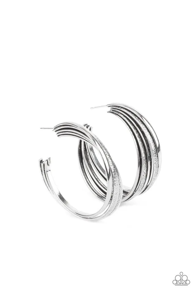Paparazzi Earring ~ In Sync - Silver
