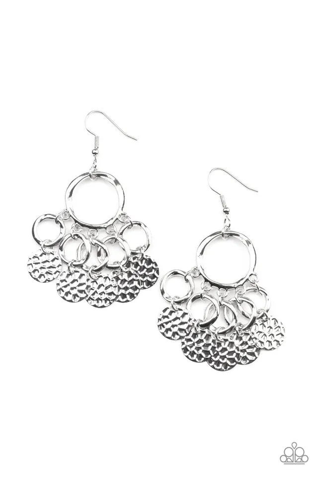Paparazzi Earring ~ Partners in CHIME - Silver