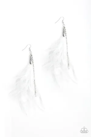 Paparazzi Earring ~ Showstopping Showgirl - White
