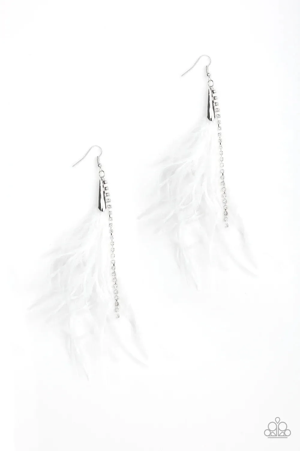 Paparazzi Earring ~ Showstopping Showgirl - White