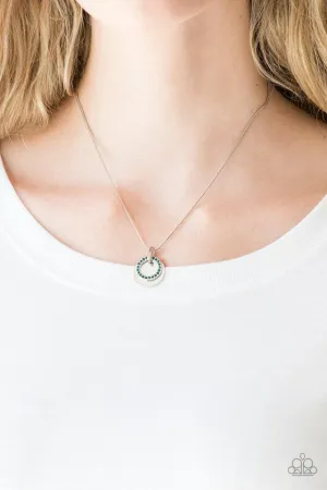 Paparazzi Front and CENTERED - Blue Rhinestone Necklace
