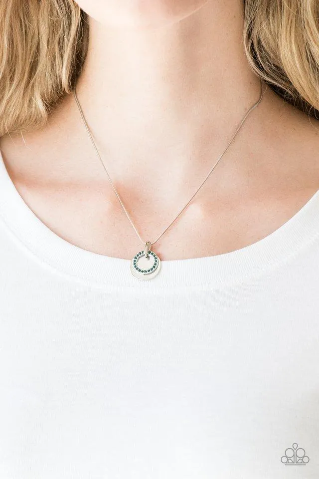 Paparazzi Front and CENTERED - Blue Rhinestone Necklace