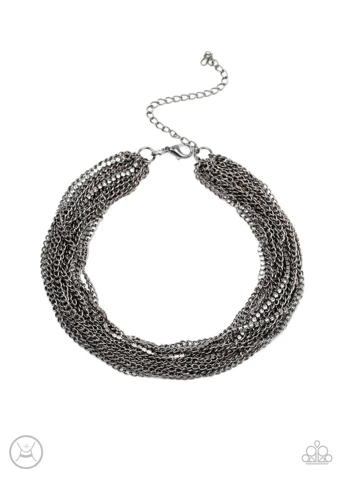 Paparazzi Necklace ~ Catch You LAYER! - Black