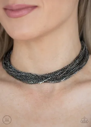 Paparazzi Necklace ~ Catch You LAYER! - Black