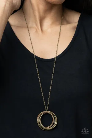 Paparazzi Necklace ~ Harmonic Halos - Brass