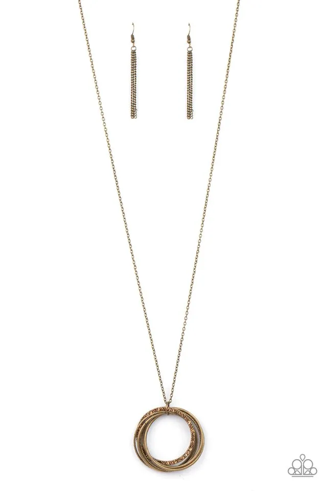 Paparazzi Necklace ~ Harmonic Halos - Brass