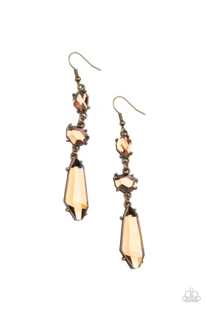 Paparazzi Sophisticated Smolder Brass Fishhook Earrings - P5ST-BRXX-010XX