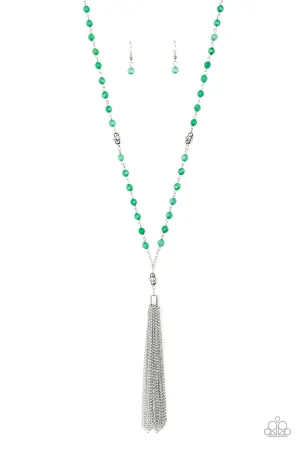 Paparazzi Tassel Takeover - Green Necklace