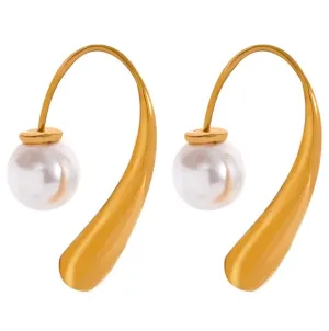 Pearl Teardrop Hoops