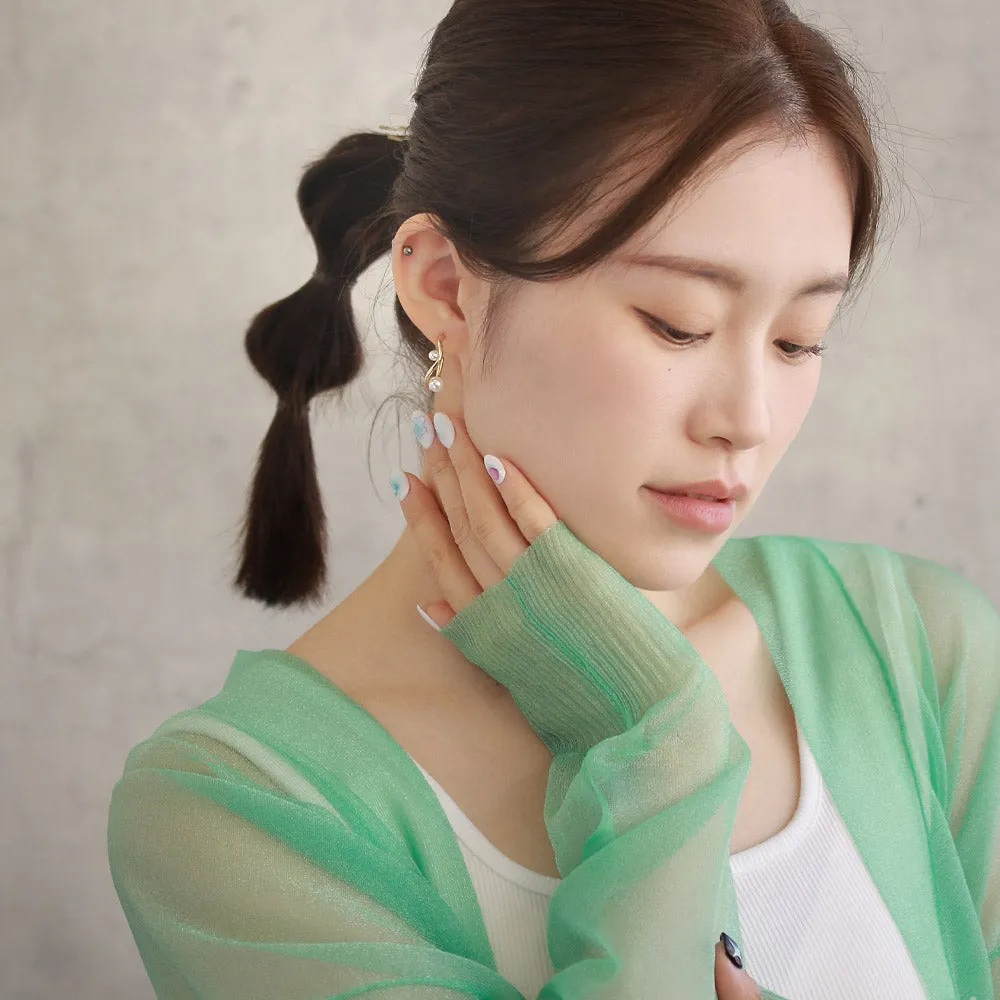 Pearly Twisty C Earrings
