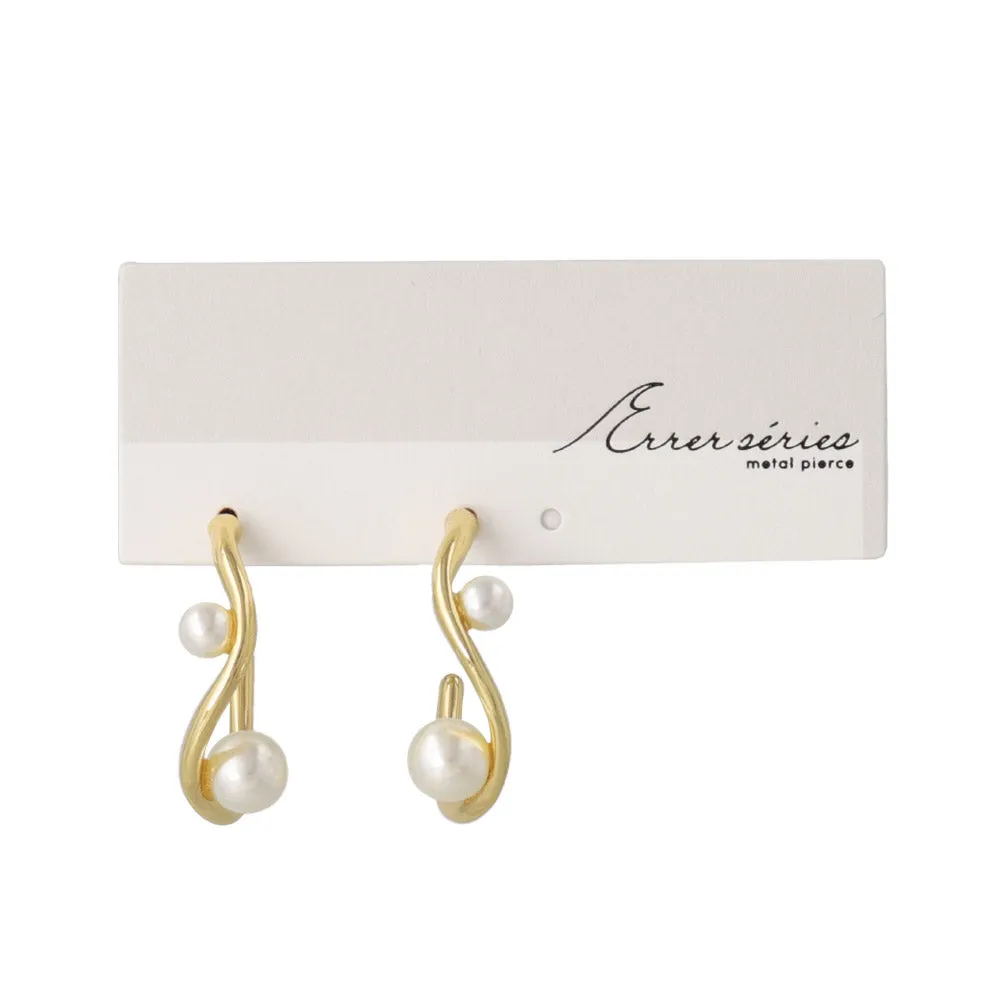 Pearly Twisty C Earrings