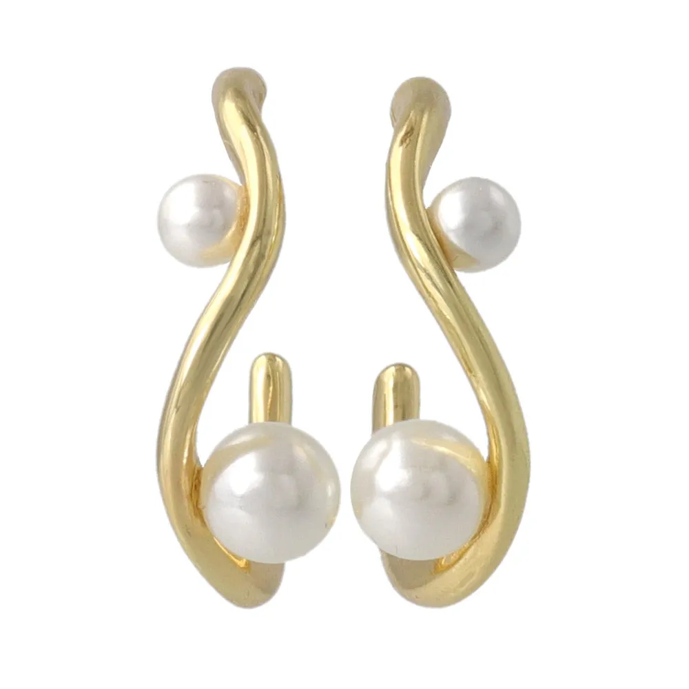 Pearly Twisty C Earrings