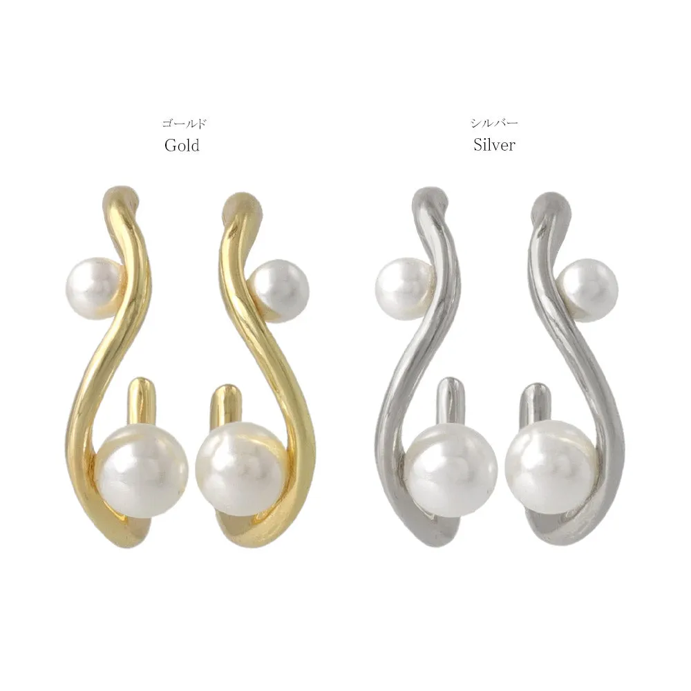 Pearly Twisty C Earrings