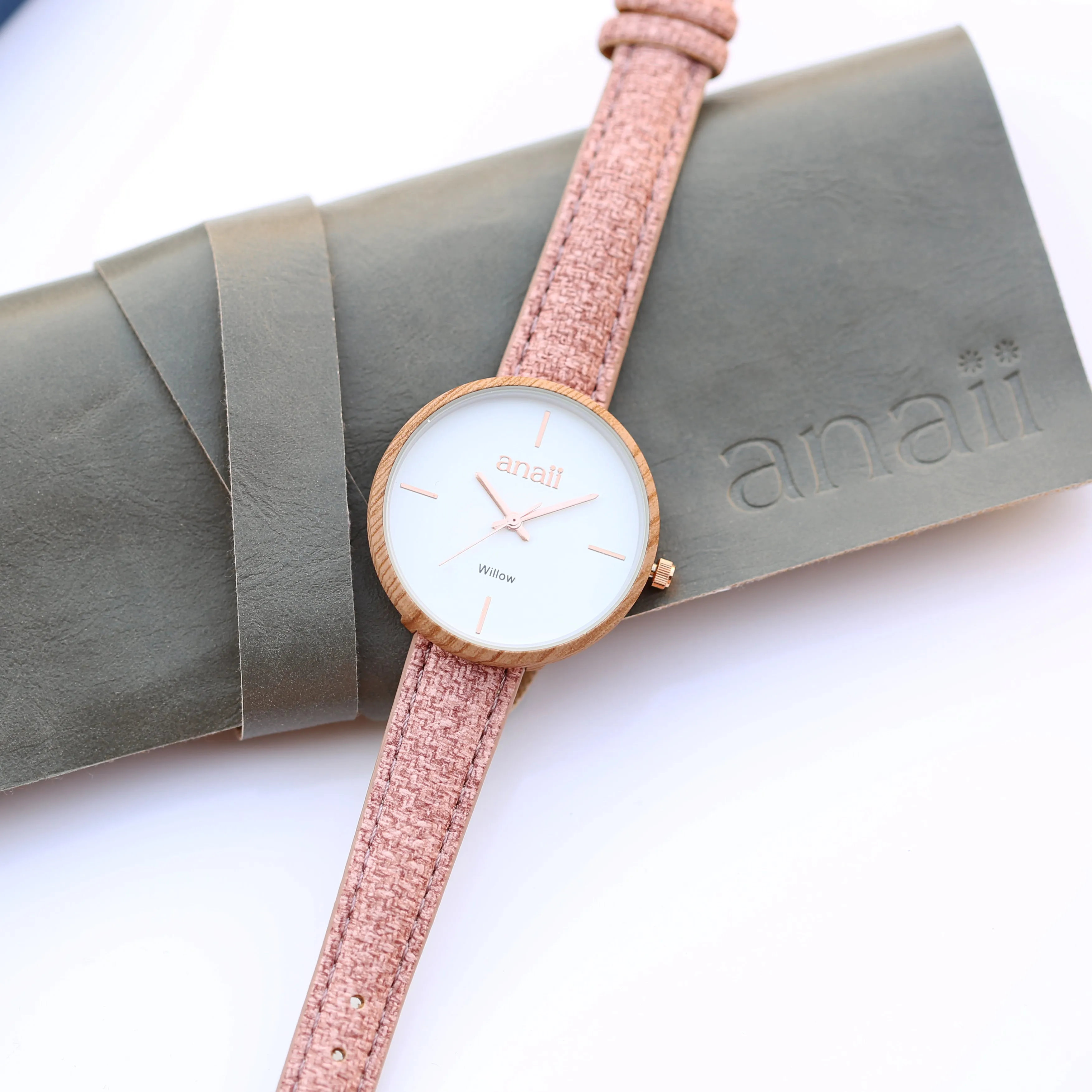 Personalised Engraved Womens Pink Anaii Watch