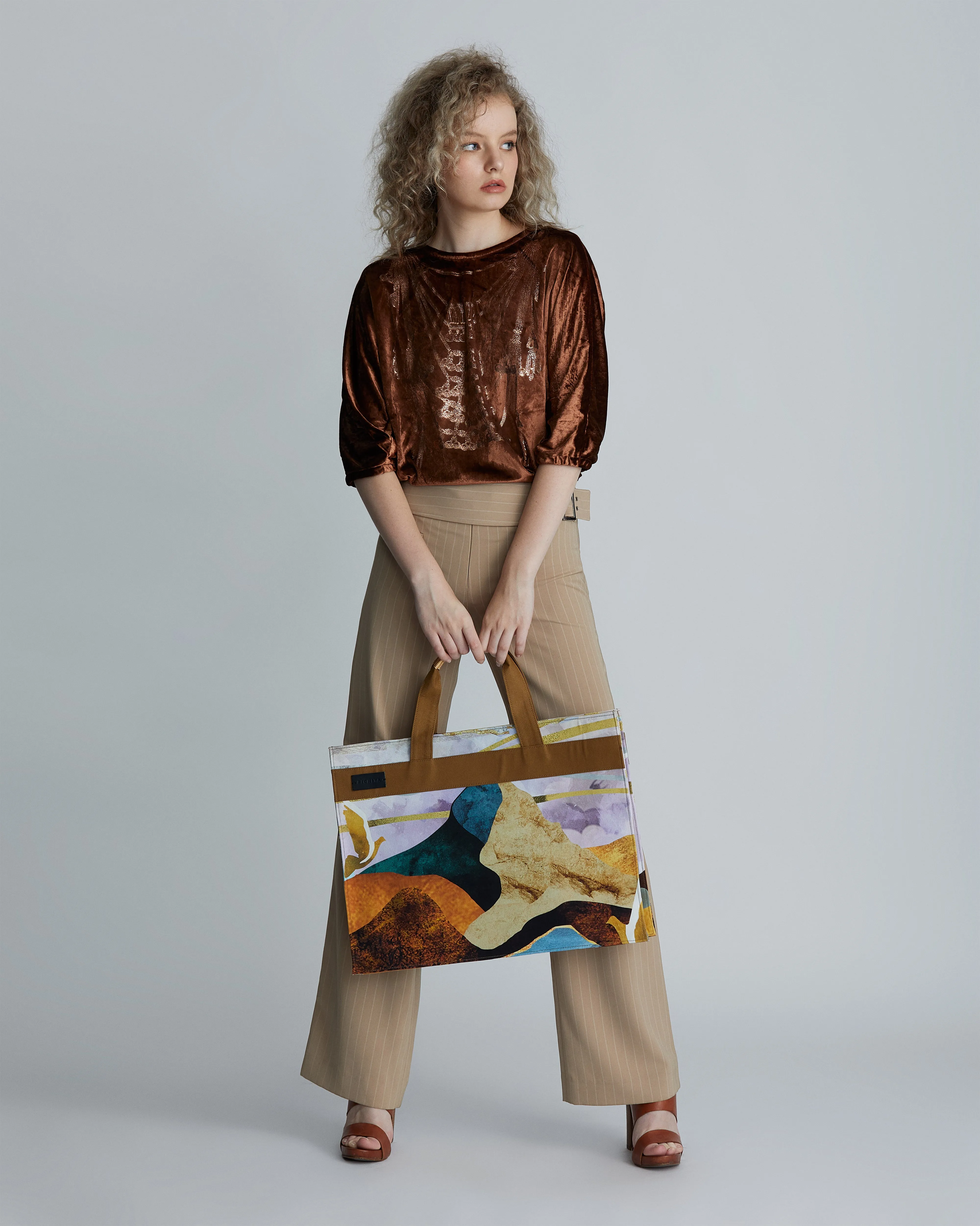 PRINTED VELVET BLOUSE