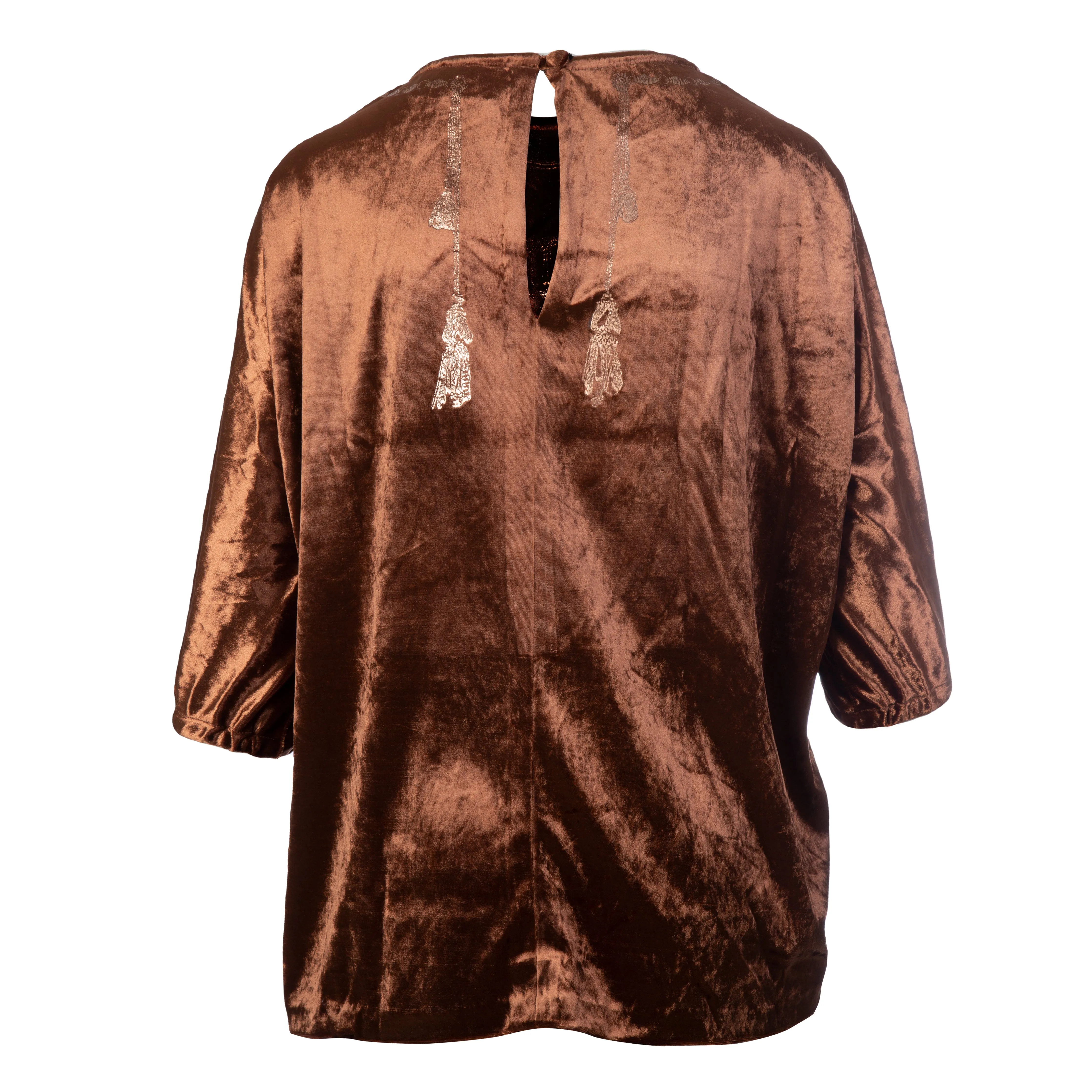 PRINTED VELVET BLOUSE