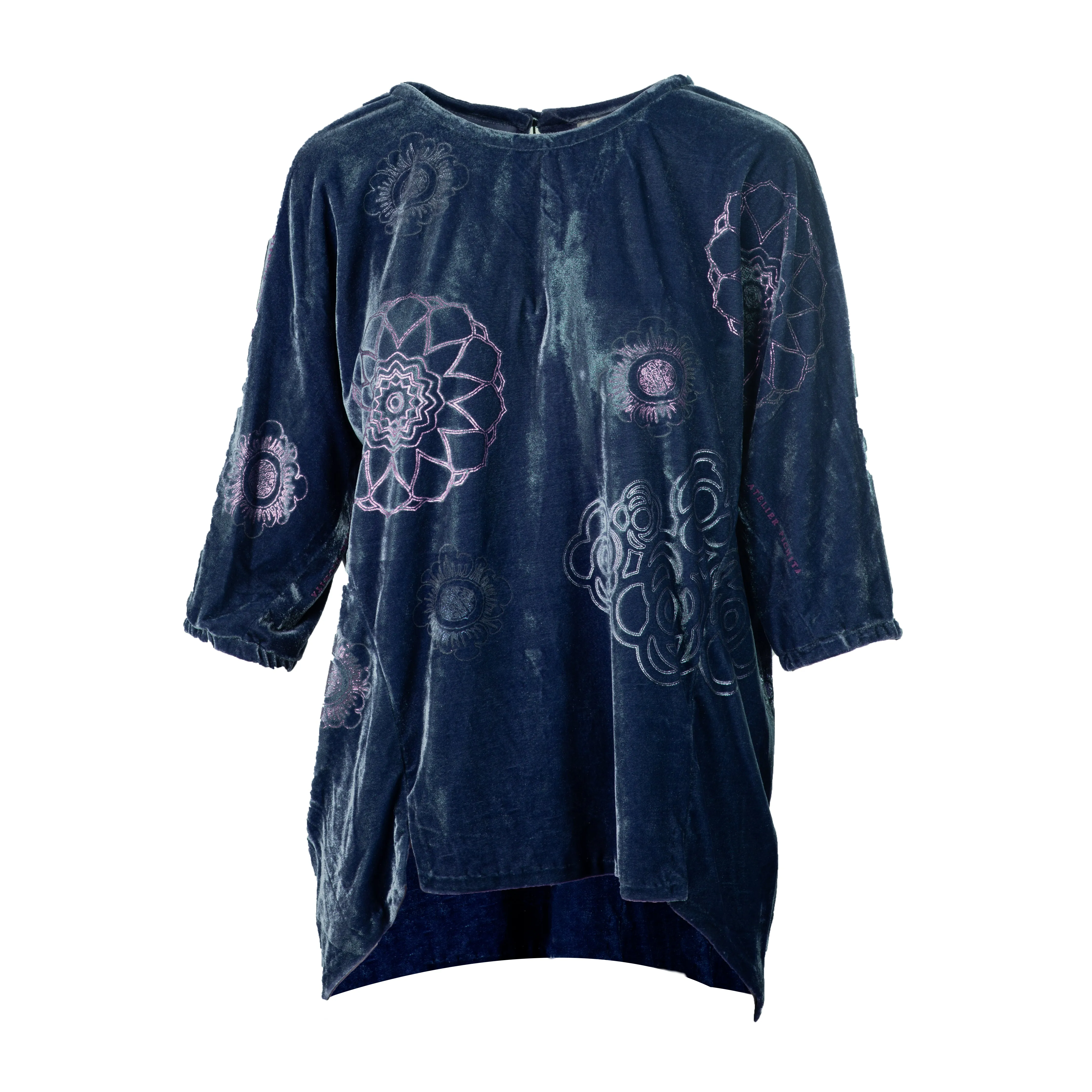PRINTED VELVET BLOUSE