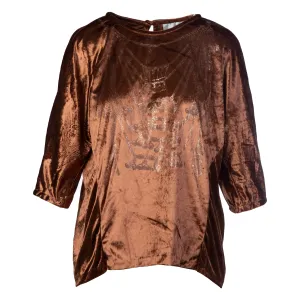 PRINTED VELVET BLOUSE