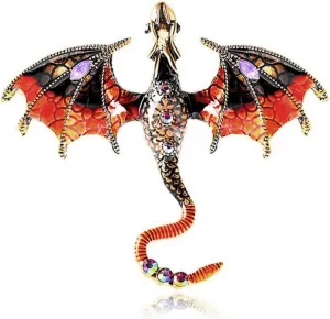 Punk Dragon Brooch Vintage Enamel Dragon Brooch Dragon Animal Brooch Suit Lapel Pin Punk Flying Dragon Brooch Personality Clothing Hat Bag Accessories for Men Women