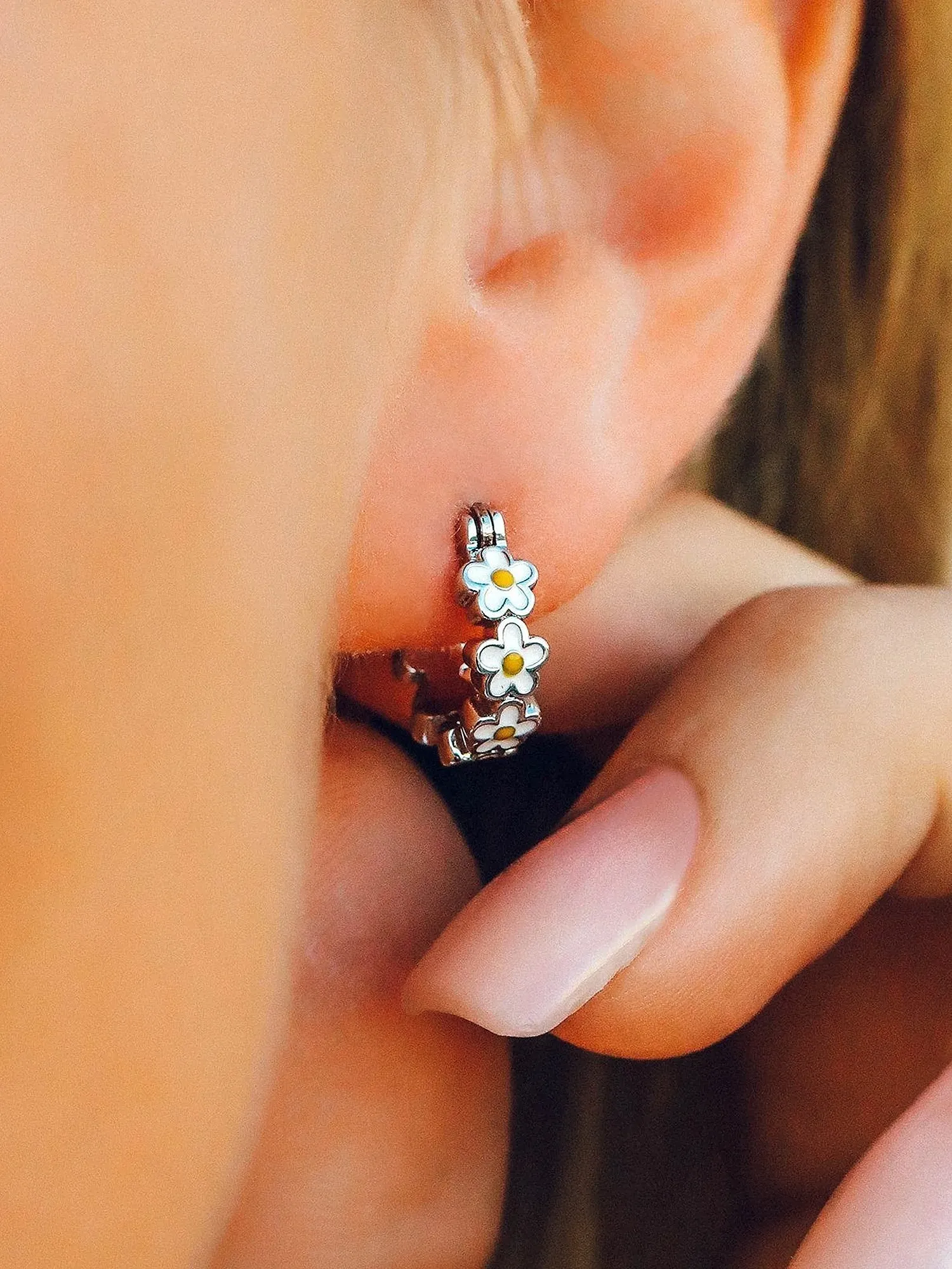 PURA VIDA PAINTED BLOOMS HOOP EARRINGS