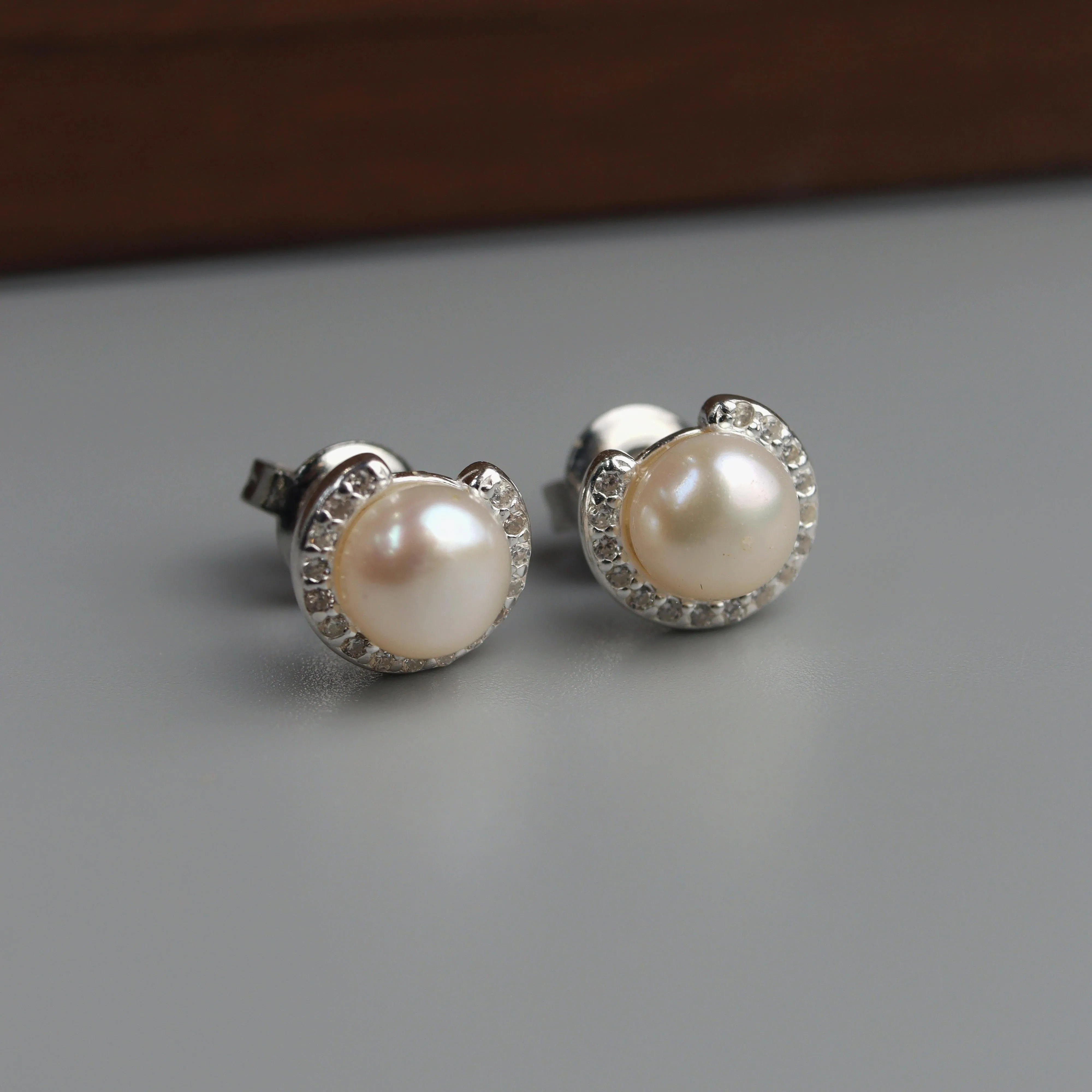 PURLIE S925 Silver White Fresh Water Pearl