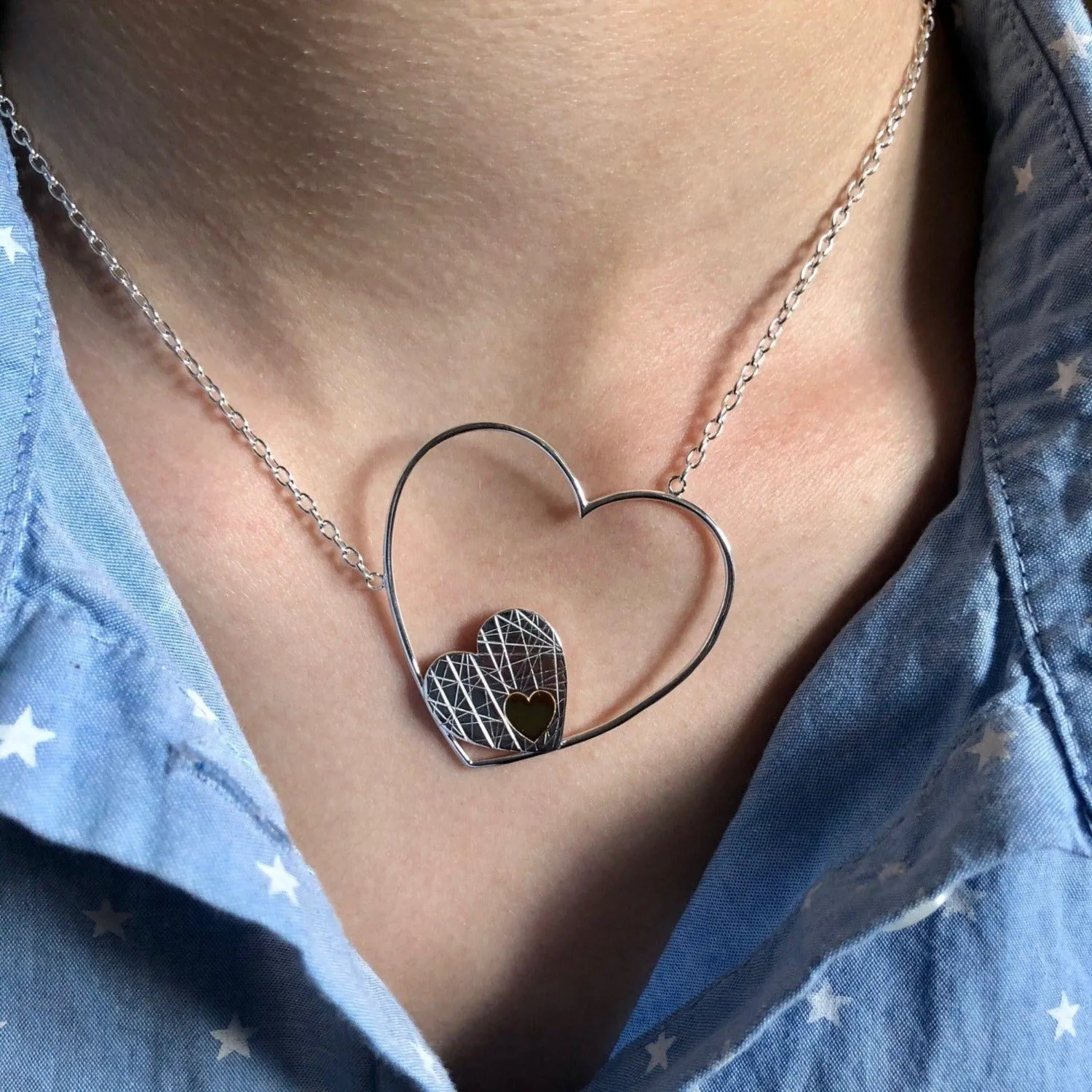 "I Heart You" Sterling Silver Necklace