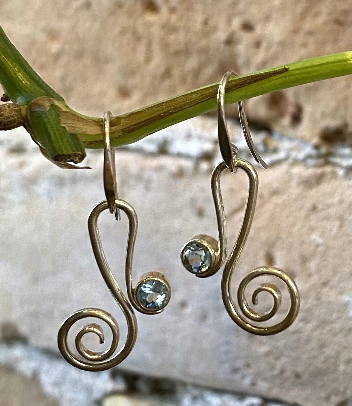 "Script" Blue Topaz Earrings