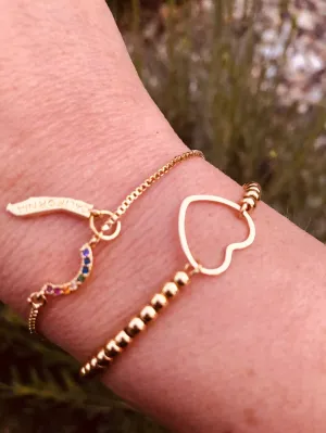 Rainbow Bracelet // California Pendant Bracelet// Love Rainbow Bracelet // Cali Love Bracelet