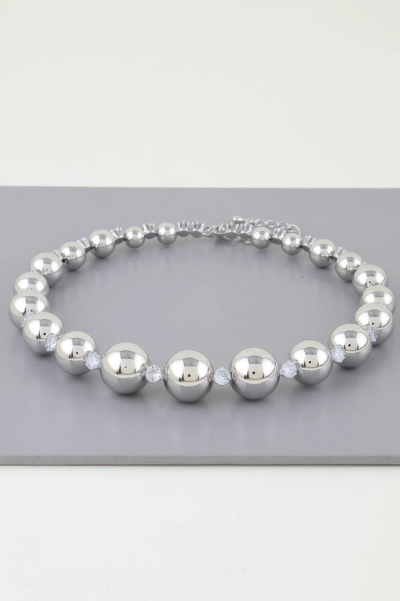 Rhinestone Beaded Choker Necklace