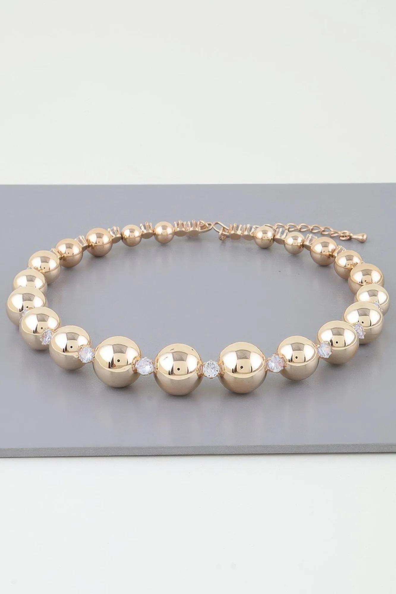 Rhinestone Beaded Choker Necklace