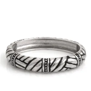RHODIUM BAMBOO WOVEN PATTERN  BRACELET #HB1065 (PG3)