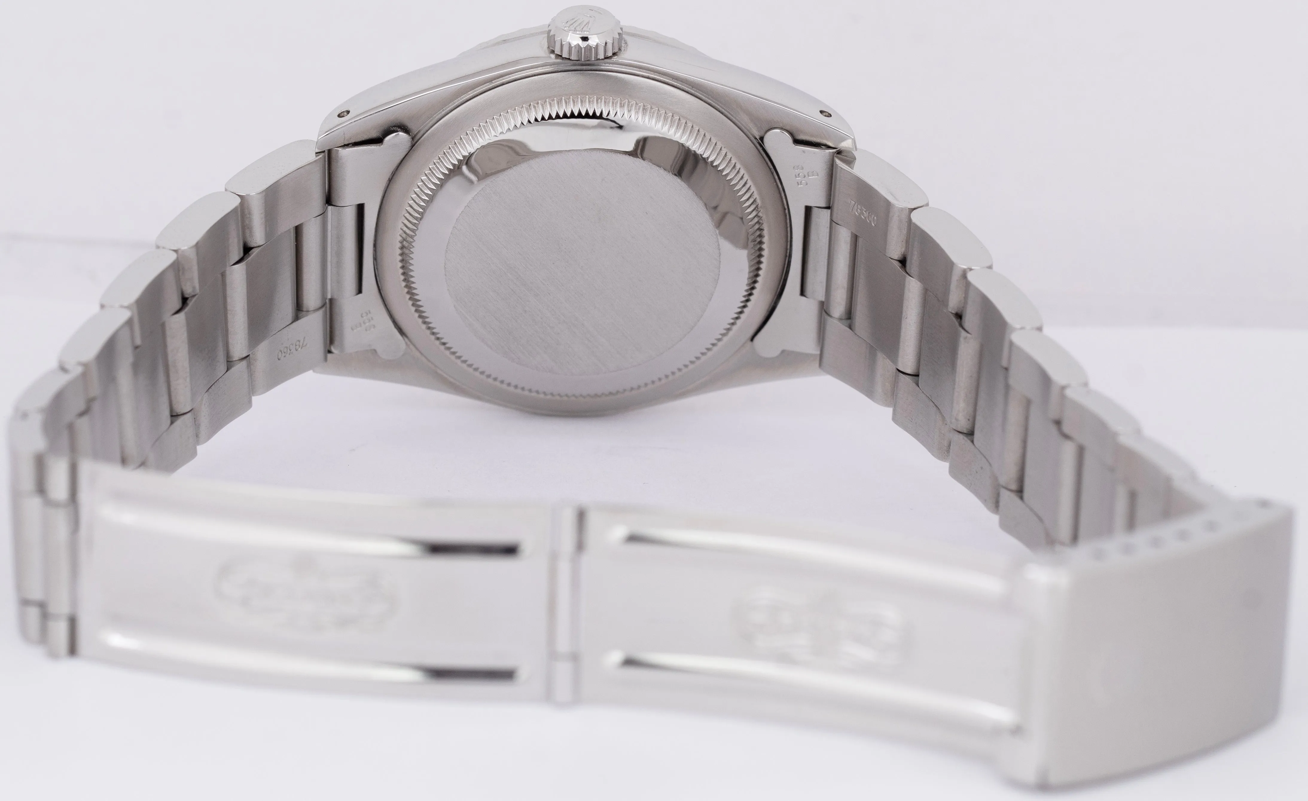 Rolex DateJust Silver 36mm ENGINE TURNED Stainless Steel Oyster Watch 16220