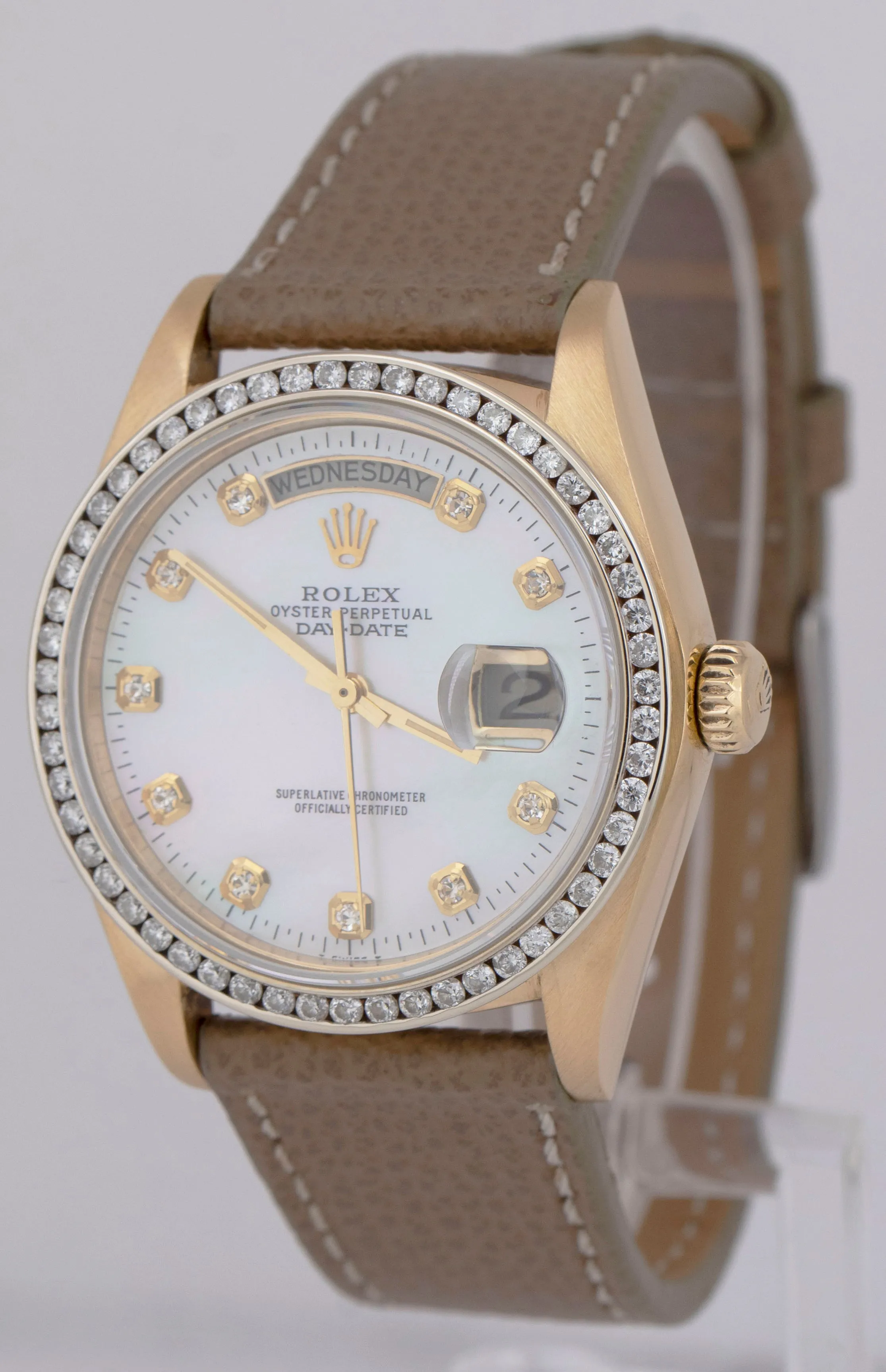 Rolex Day-Date President DIAMOND MOP 36mm 18K Yellow Gold Watch Strap 18038