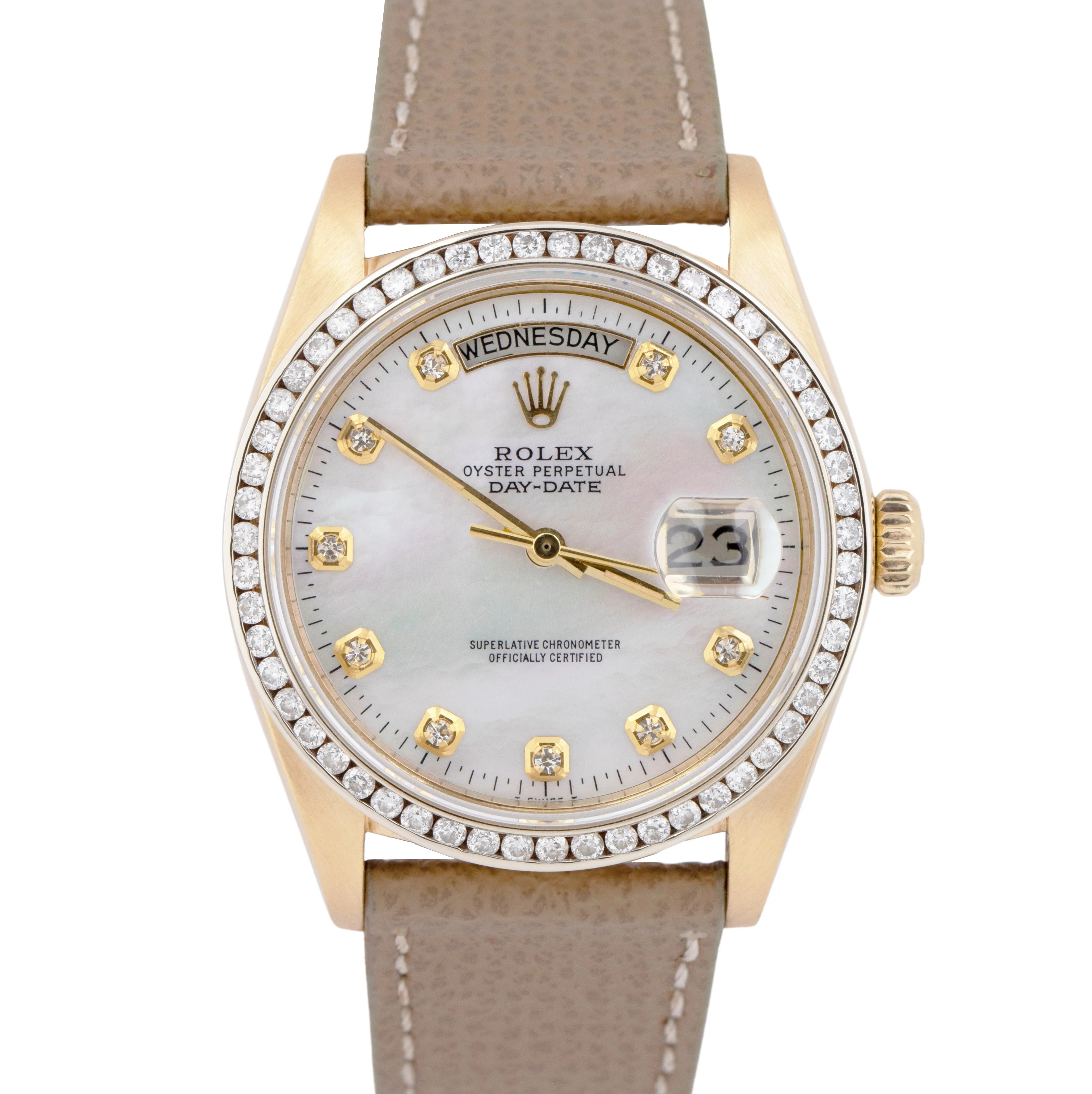 Rolex Day-Date President DIAMOND MOP 36mm 18K Yellow Gold Watch Strap 18038