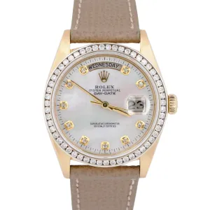 Rolex Day-Date President DIAMOND MOP 36mm 18K Yellow Gold Watch Strap 18038