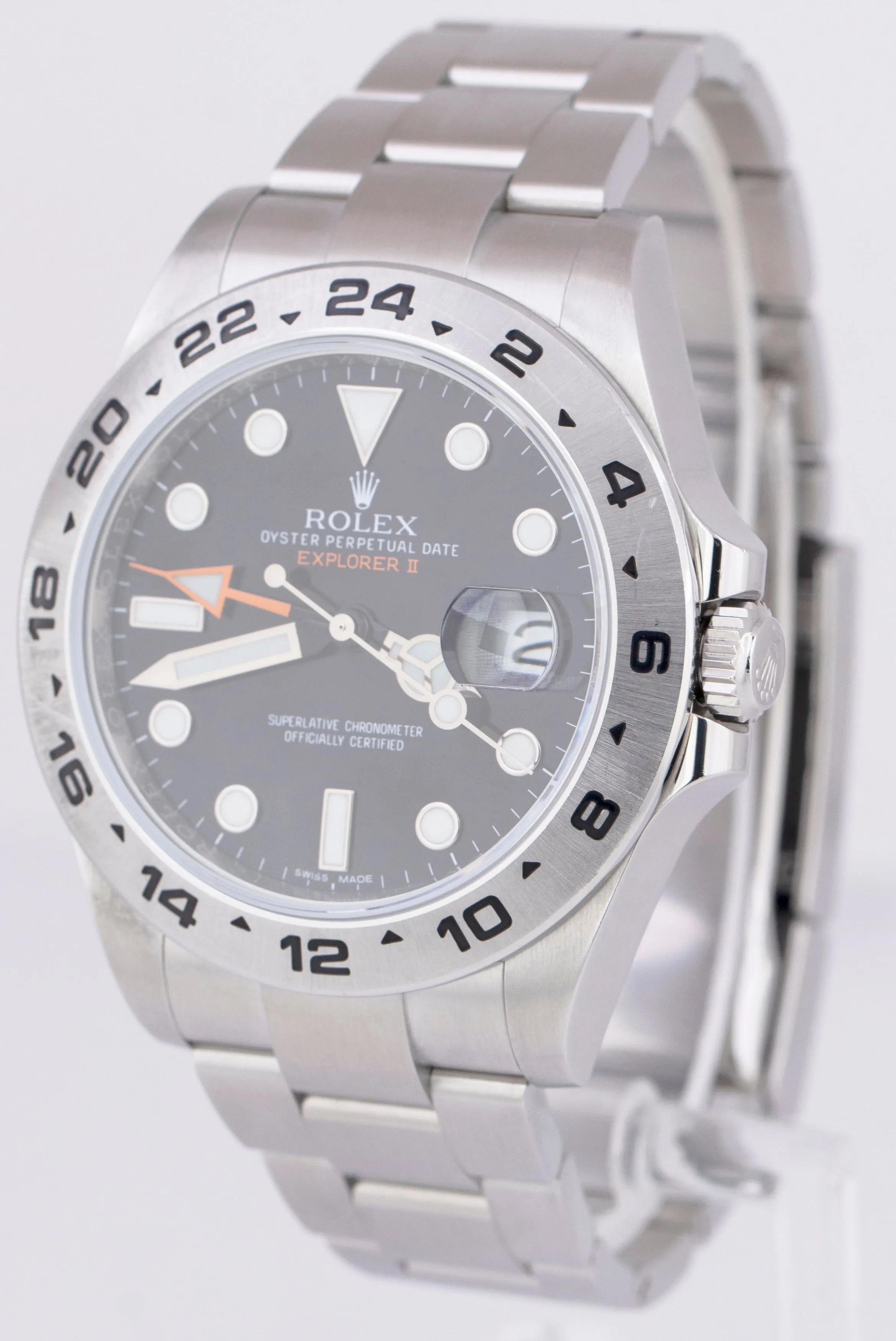 Rolex Explorer II Black Dial PAPERS 216570 42mm Steel Orange GMT Date Watch B P