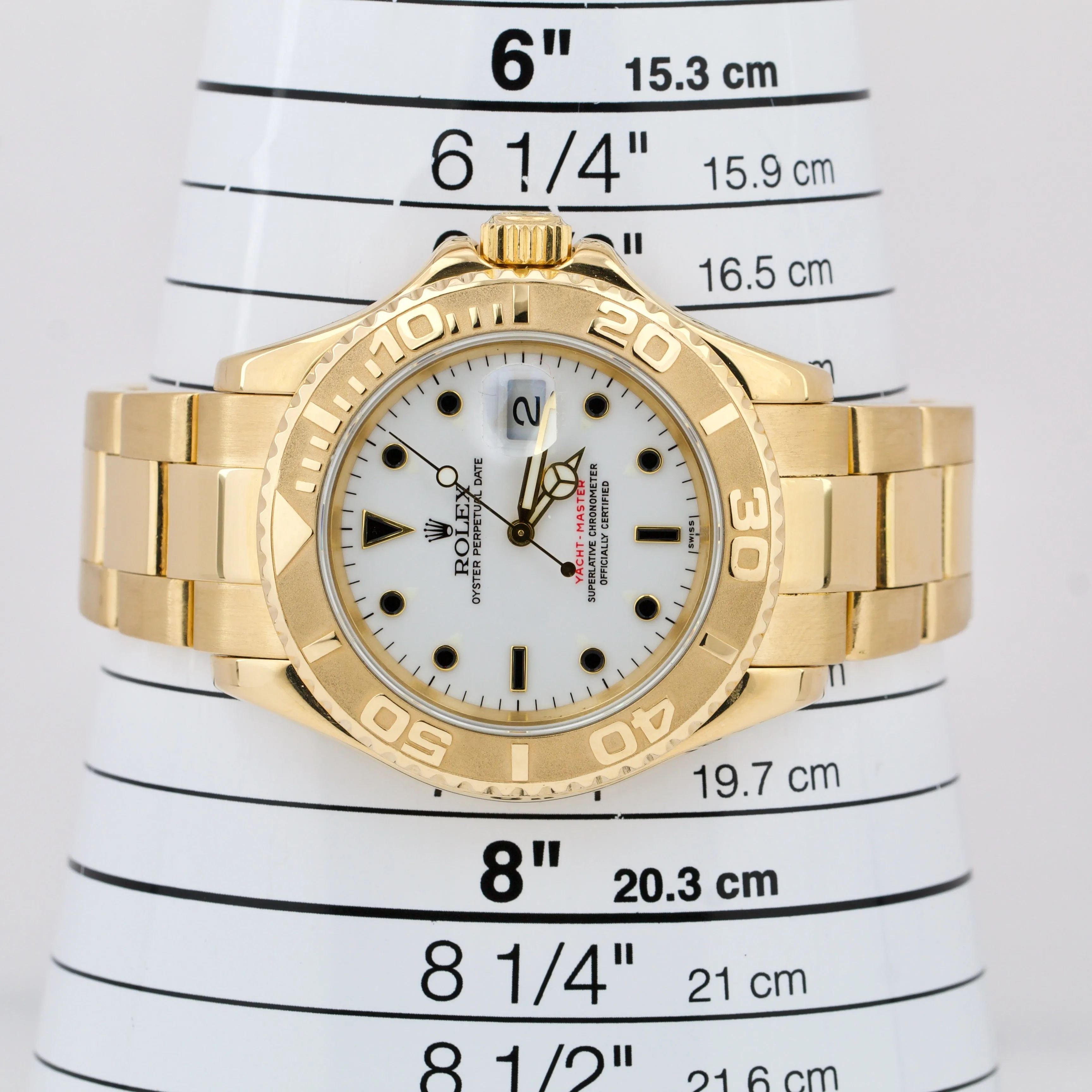 Rolex Yacht-Master 40 YM1 NO HOLES White 18K Yellow Gold Oyster 16628 40mm Watch