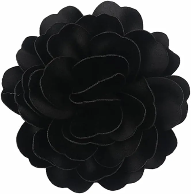 Rose Flower Extra Big Brooches Dainty Satin Fabric Rose Flower Brooches Lapel Exquisite Elegant Handmade Big Rose Flower Brooches Pin Classic for Wedding Party Dance Prom Brooch Dress Suit Ceremony Clothes Accessories