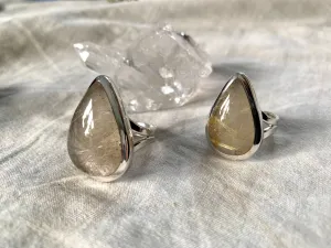 Rutilated Quartz Naevia Ring - Teardrop (US 7.5)