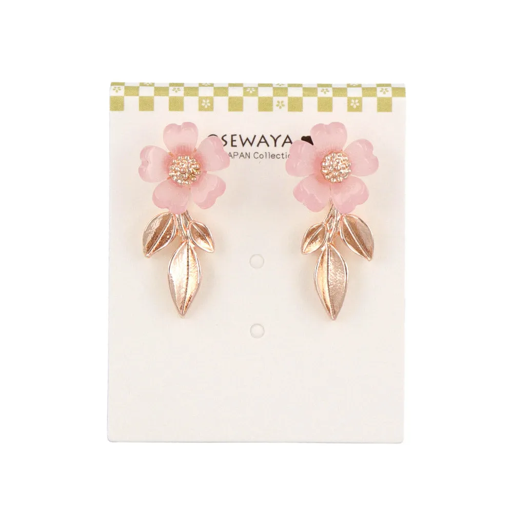 Sakura and Leaf Earrings