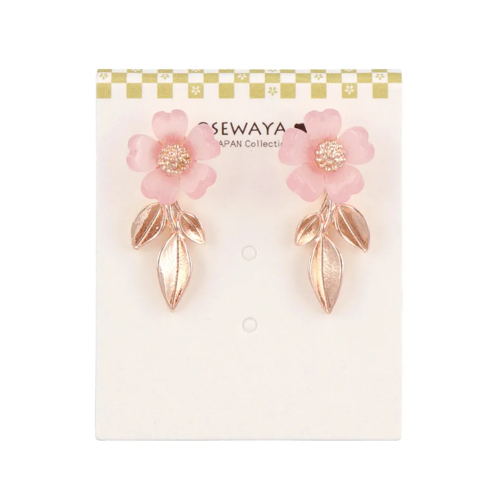 Sakura and Leaf Earrings