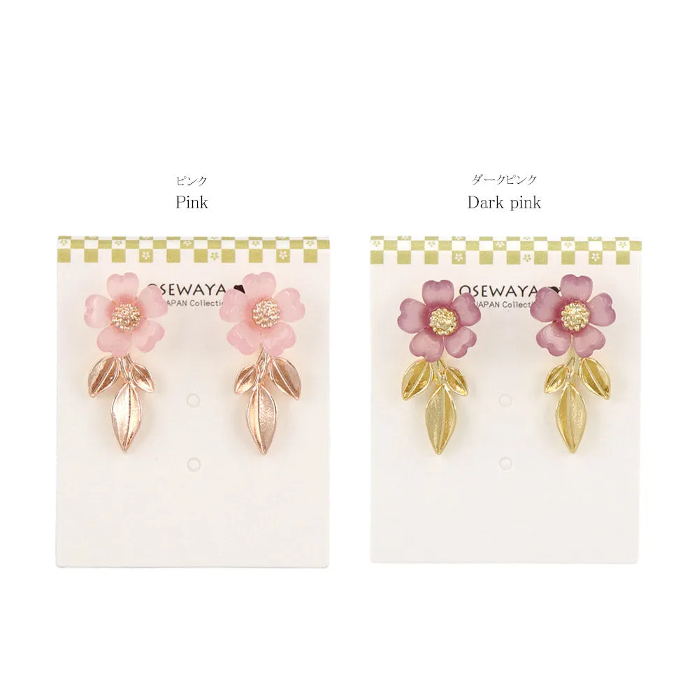 Sakura and Leaf Earrings