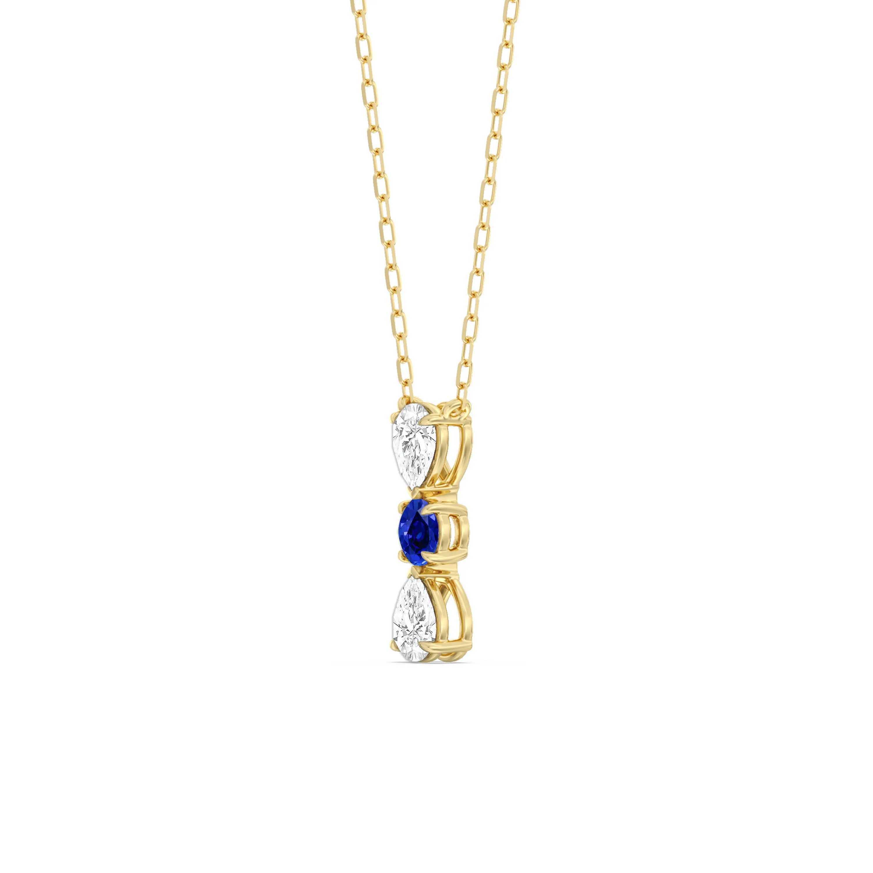 Sapphire and Diamond Shimmering Cascade Necklace