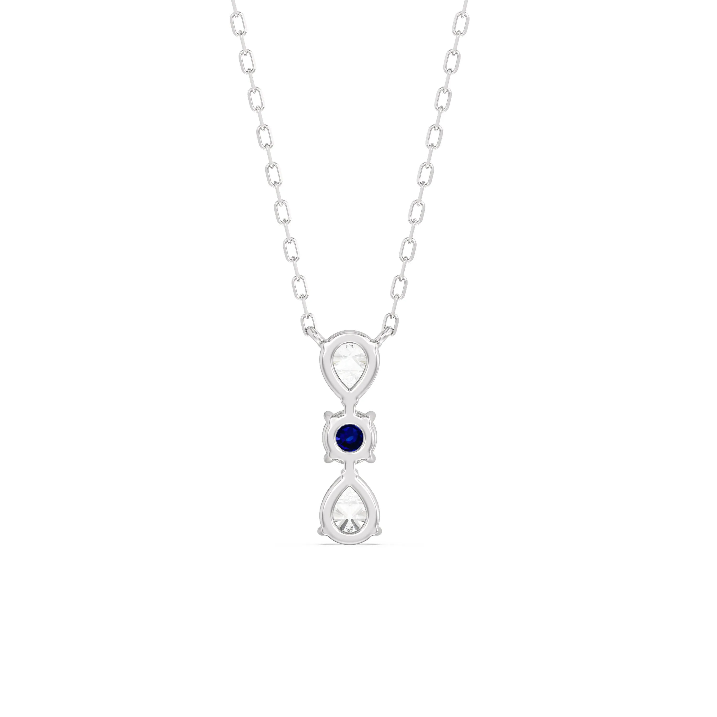 Sapphire and Diamond Shimmering Cascade Necklace