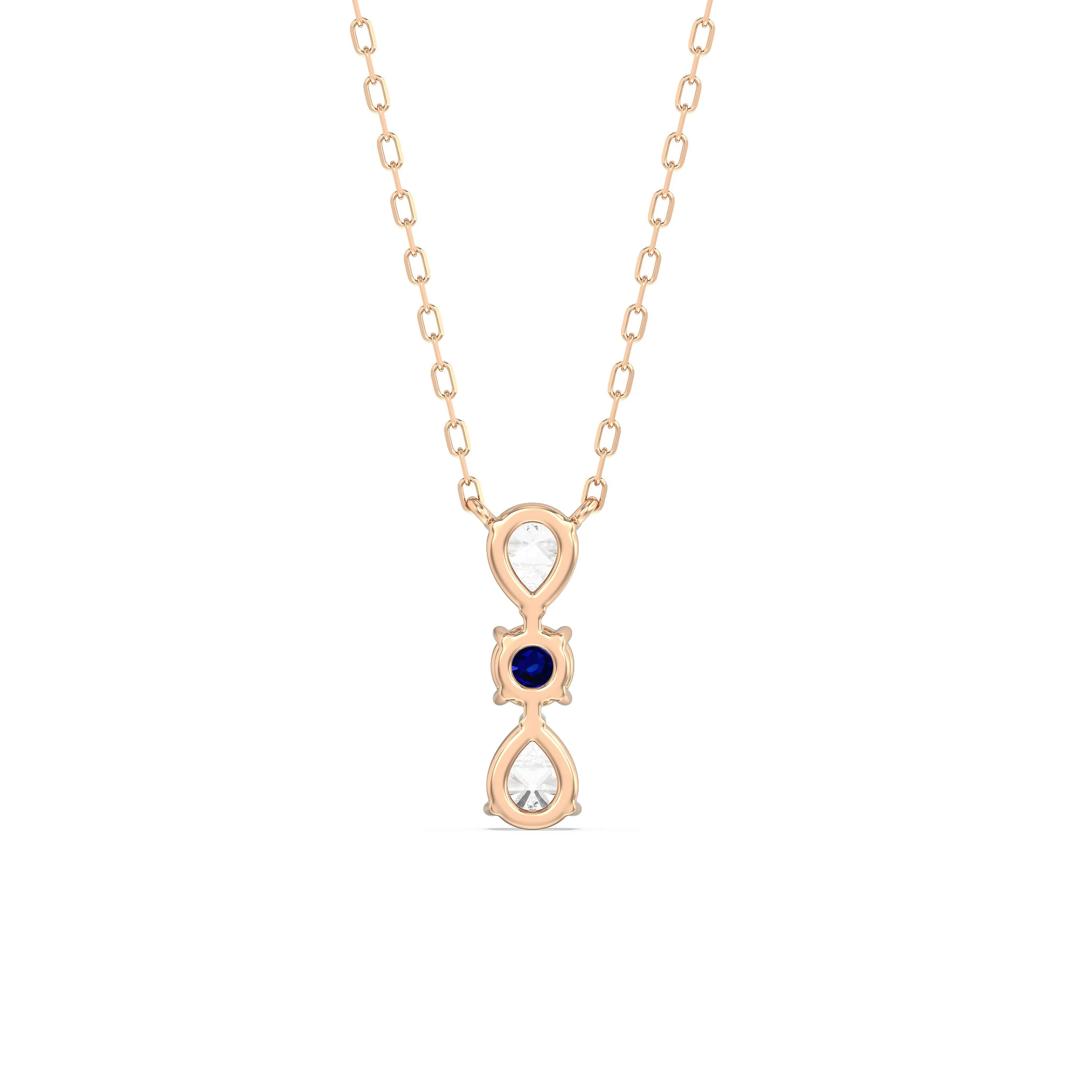 Sapphire and Diamond Shimmering Cascade Necklace