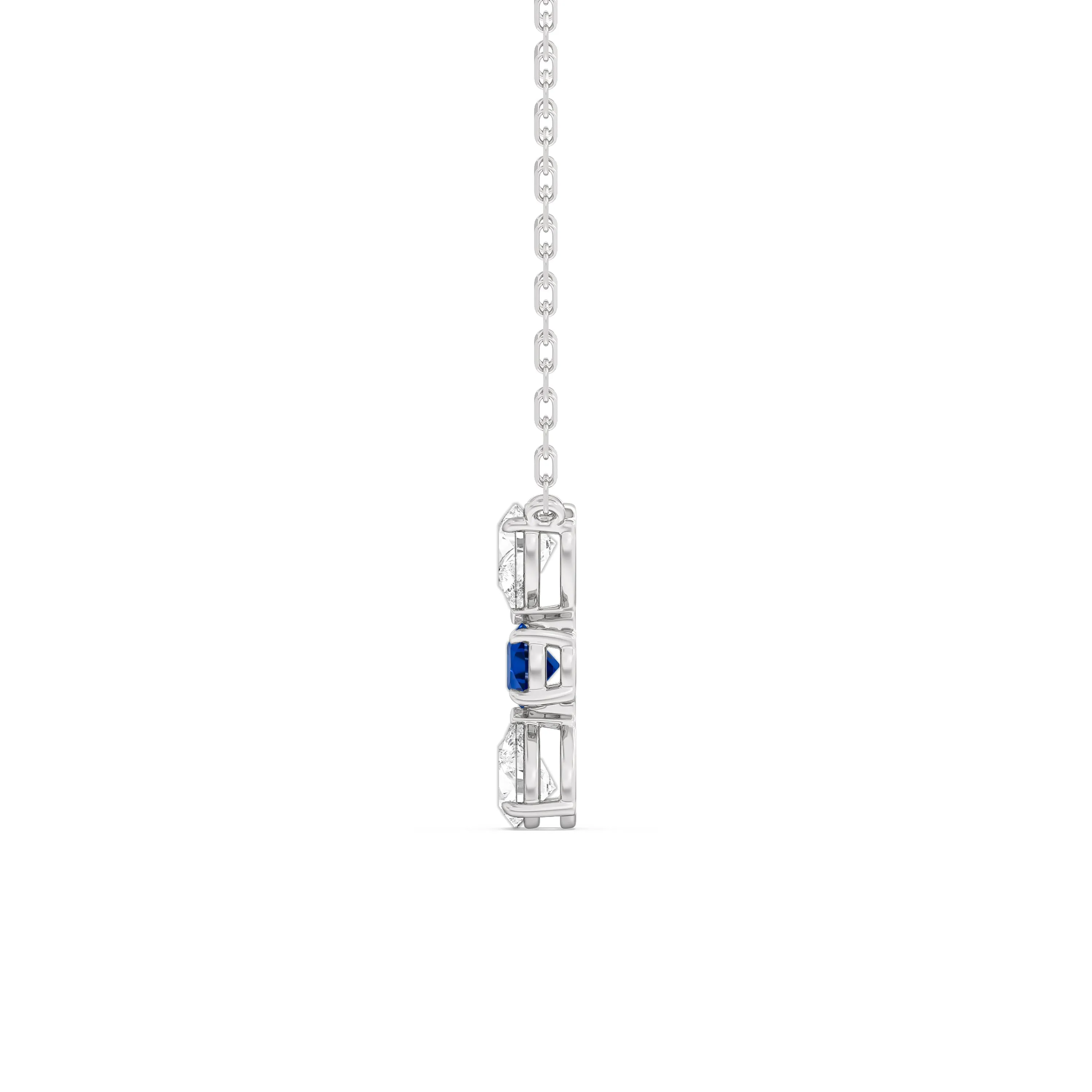 Sapphire and Diamond Shimmering Cascade Necklace