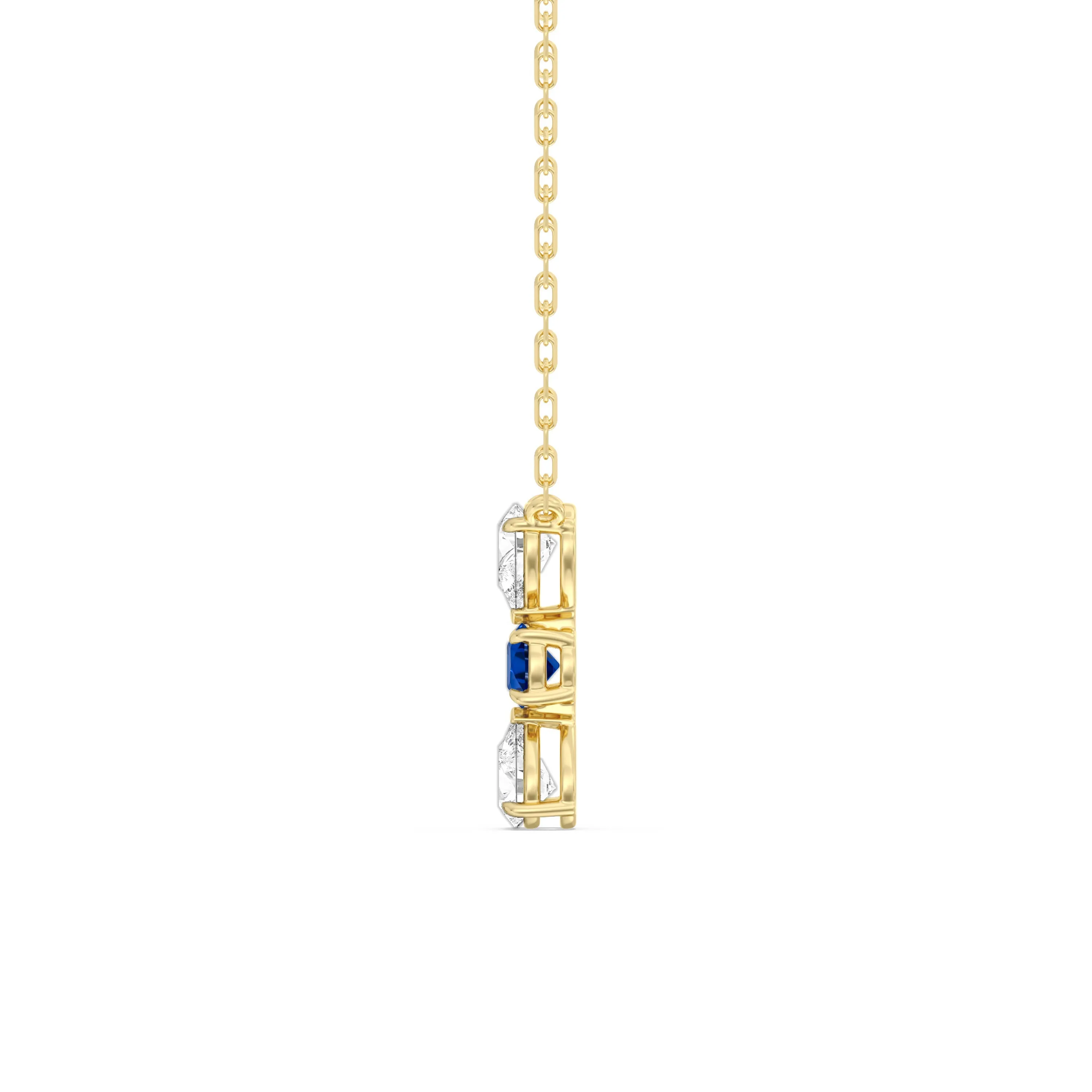 Sapphire and Diamond Shimmering Cascade Necklace