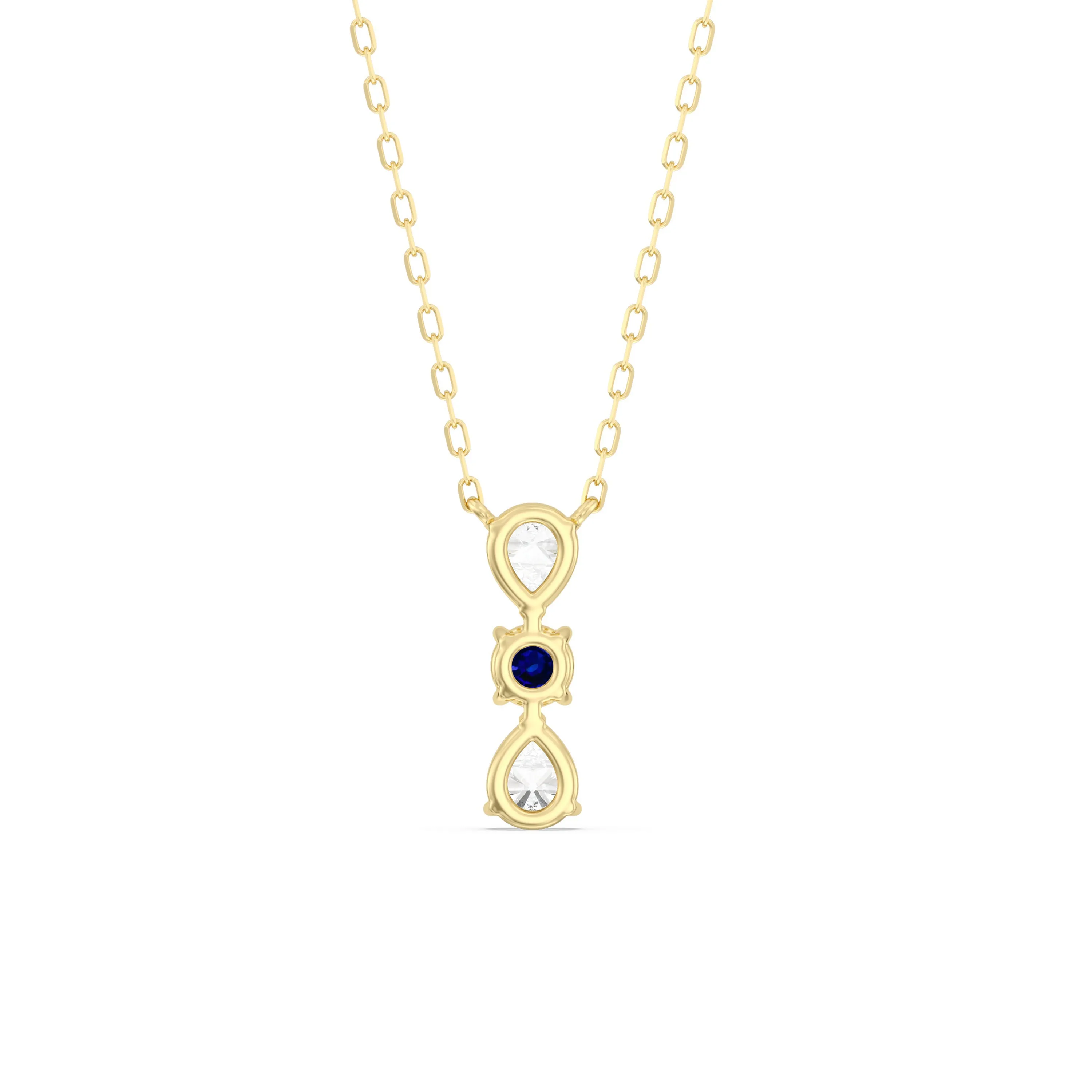 Sapphire and Diamond Shimmering Cascade Necklace